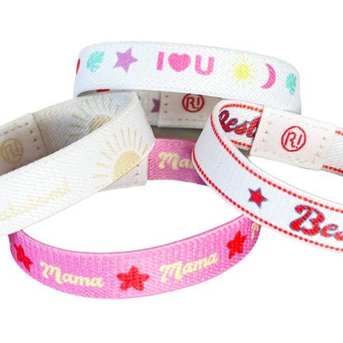 Ratatam! – wholesale Woven/braided bracelet – Mama pink and red elastic bracelet1