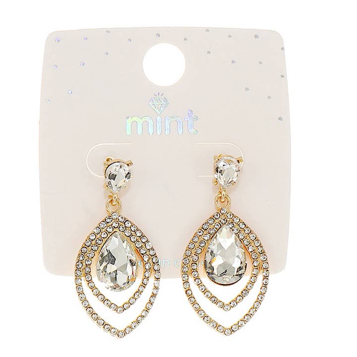 Crystal Teardrop Earring for wholesale by Atlas Fashion