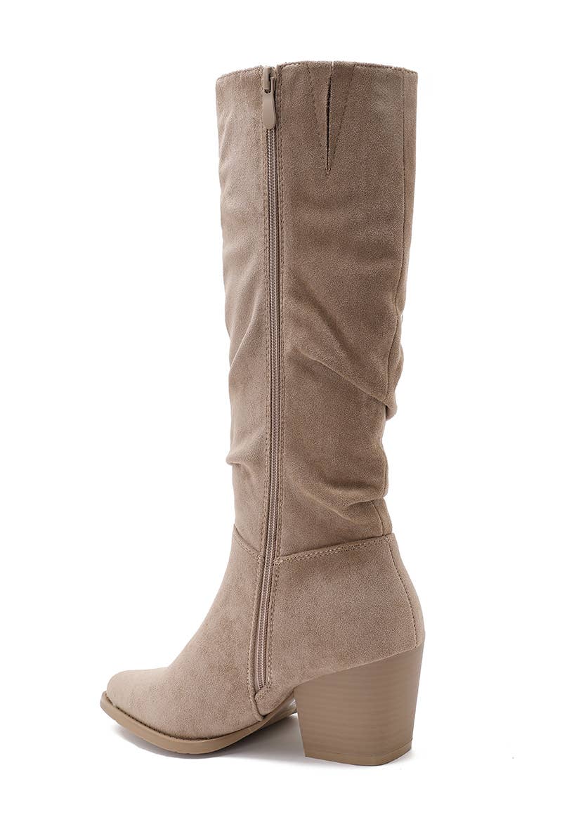 Joia Paris - Wholesale Boots - Unisex - Elegant block heel boots with pleated shaft WZ-1113