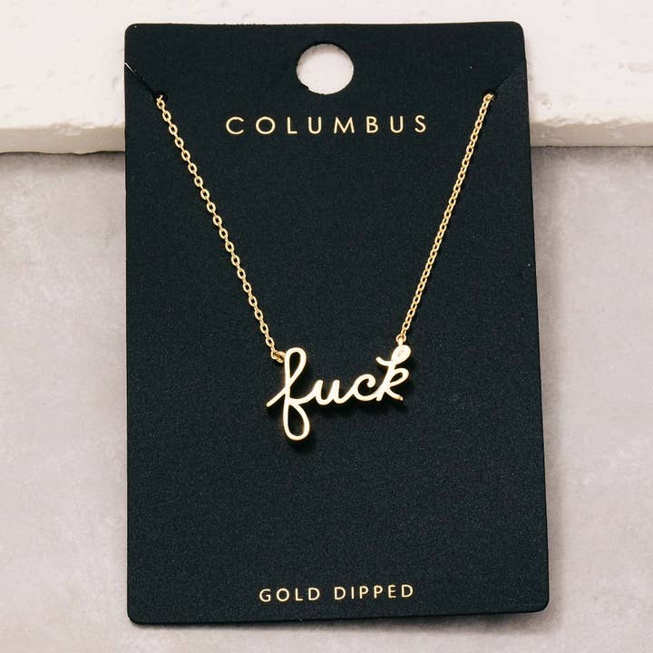 The Looks by Fame Accessories - Vente Colliers à pendentif - Collier pendentif Fuck manuscrit2