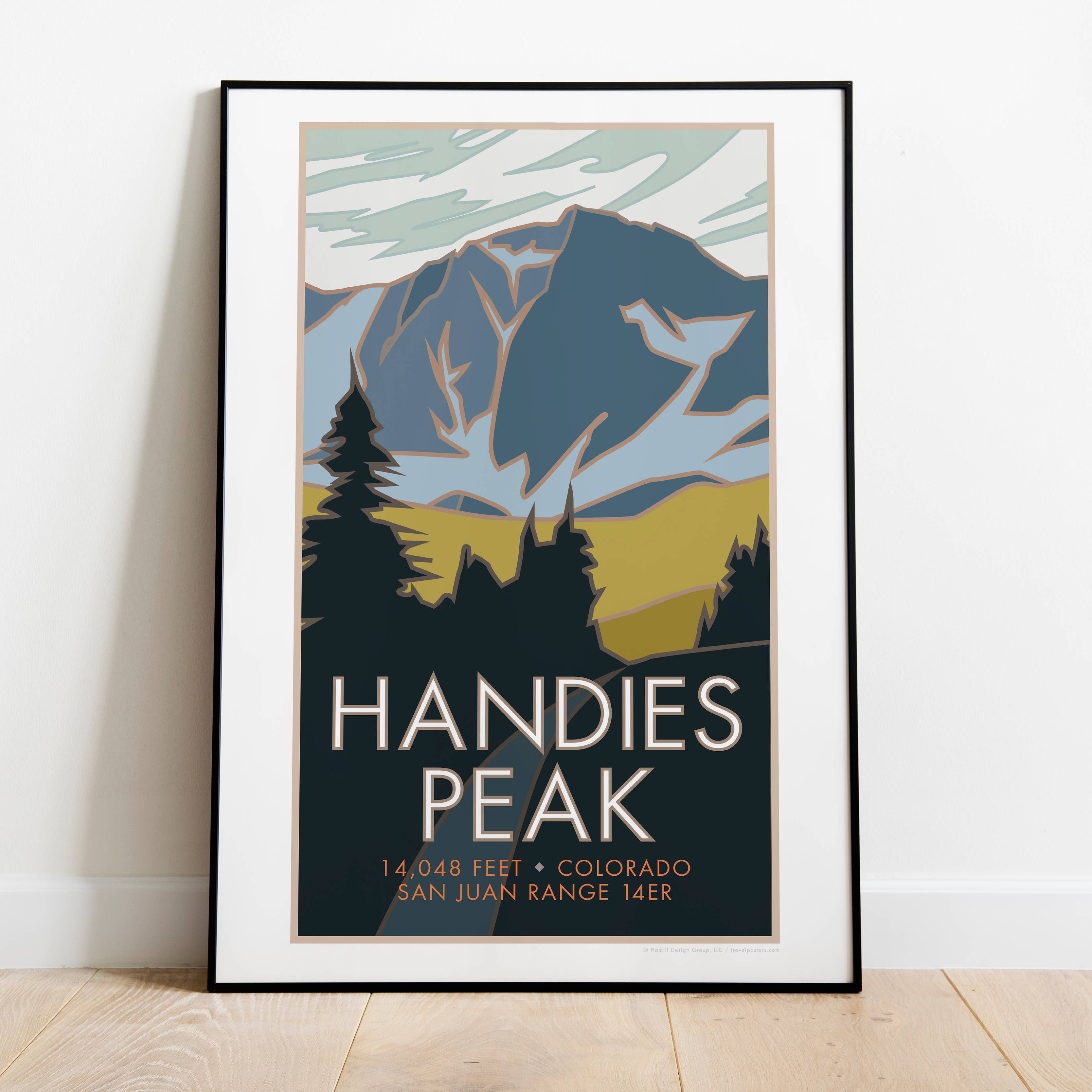 Travel Posters by M&W Design Co. - Wholesale Poster - Handies Peak, Colorado - Colorado 14er - Posters2