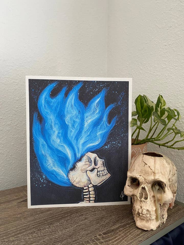 Blue Flame Skeleton Print for wholesale by Jessi's Messes
