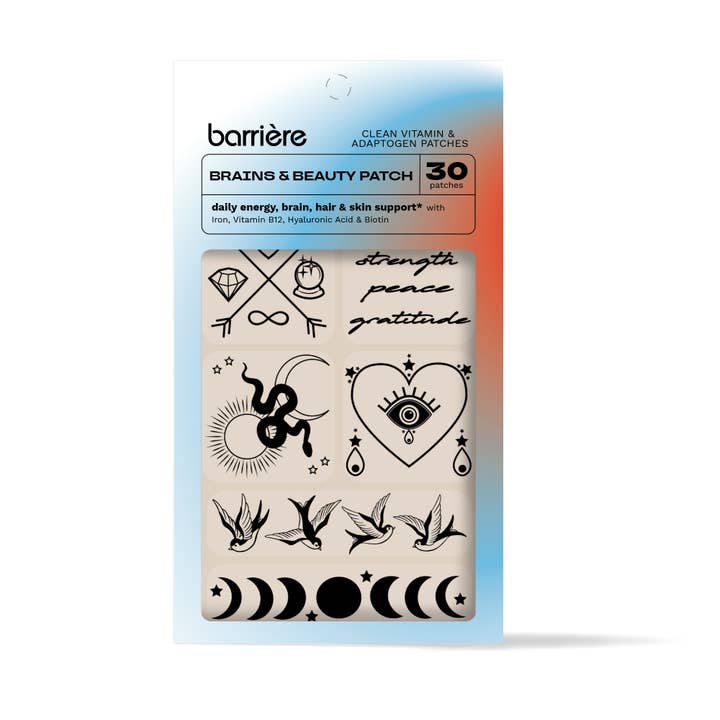 barriere - Wholesale Oral Supplement/Vitamin - Brains & Beauty Vitamin Patch 30pk- black mystical print