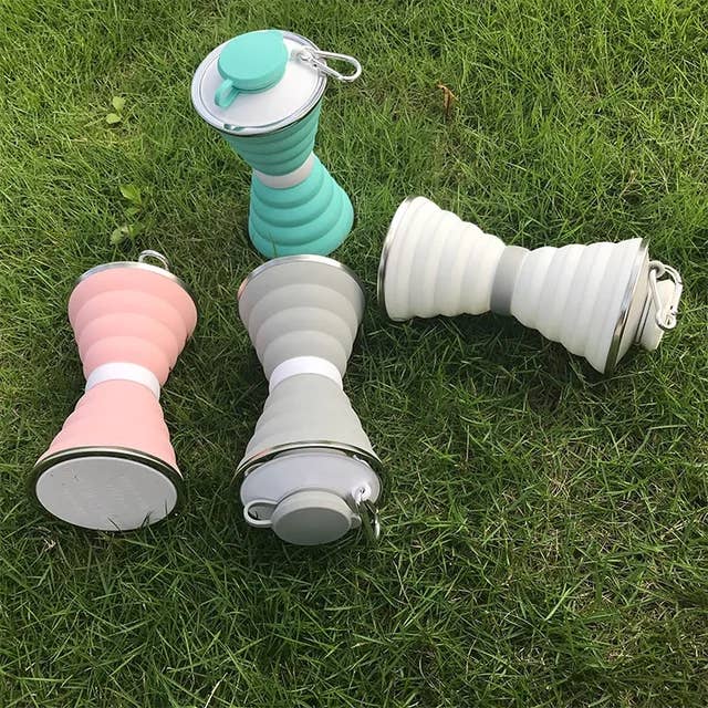 Compact Reusable Silicone Leak Proof Collapsible Water Bottle for wholesale by VIGOR