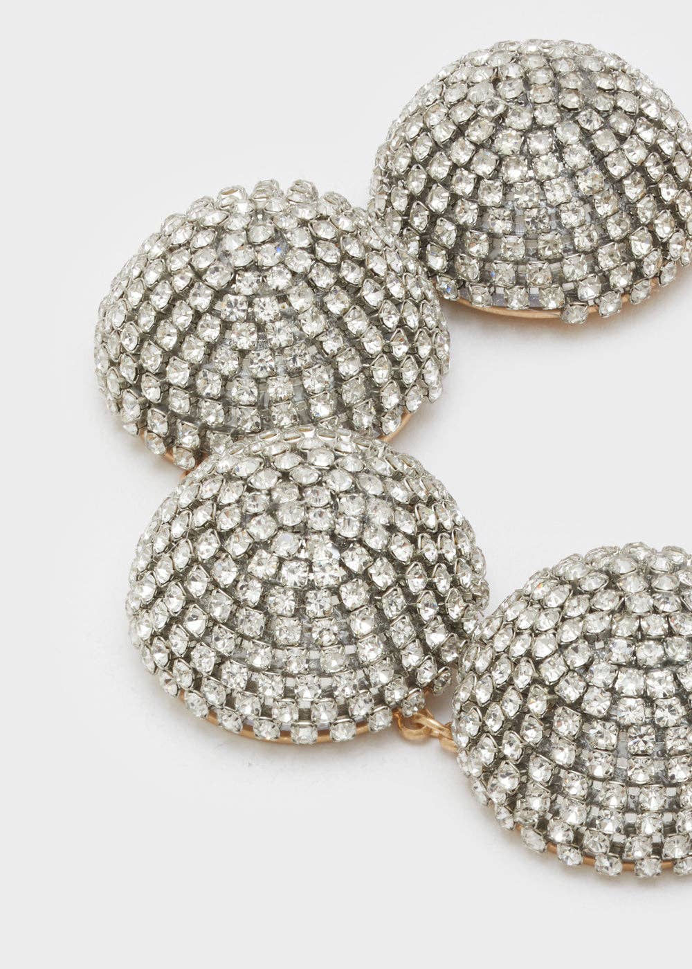 NALI' - Wholesale Charm/Dangle Bracelet - MOON GOLD BRACELET W/ CLEAR SPHERES - N612