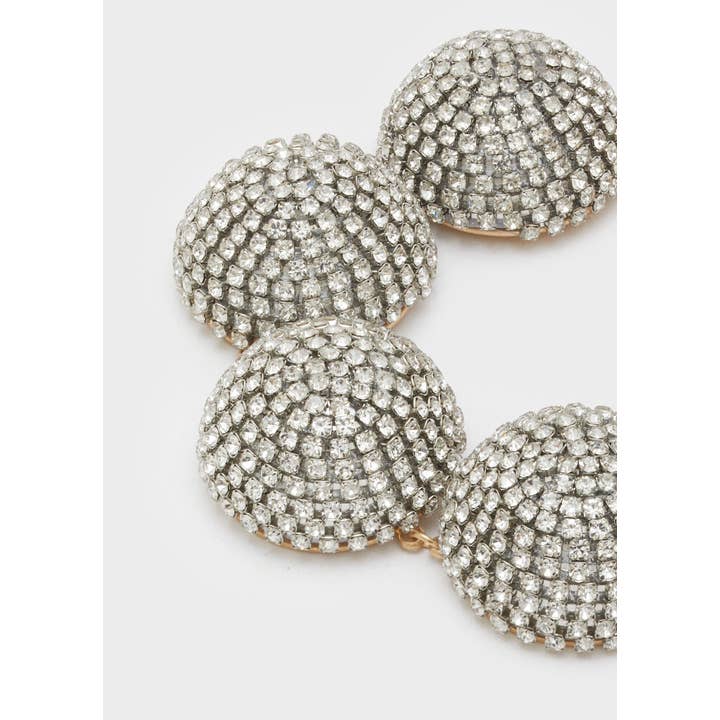 NALI' – Engroshandel Armbånd med vedhæng – MÅNE GULDBRACELET MED KLARE KUGLER - N612