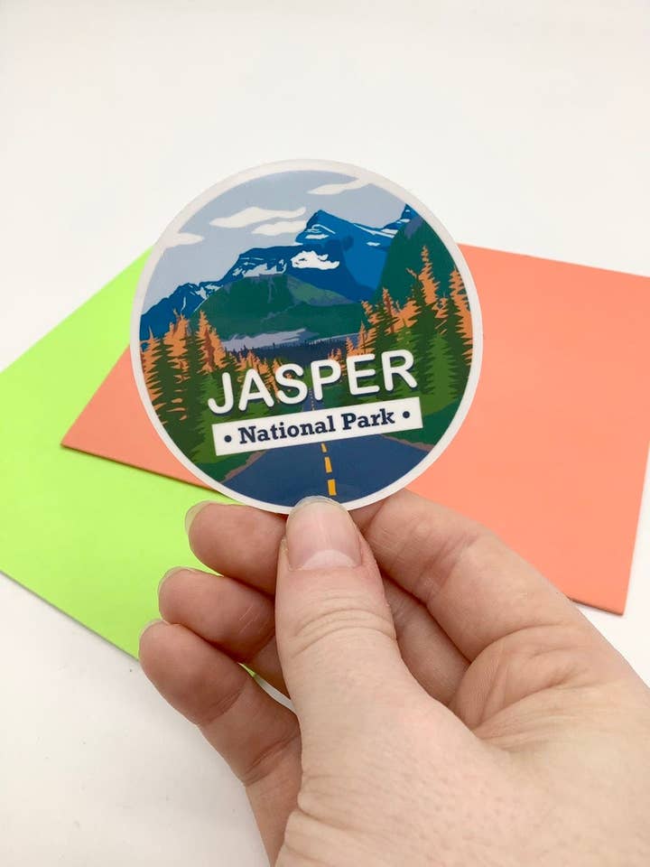 Jasper Canadian National Park Vinyl Glossy Die-Cut Sticker for wholesale by Garden of Clovers