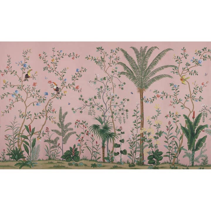 Les Panoramiques - Wholesale Wallpaper - Pink Palm Tree Panoramic Wallpaper1