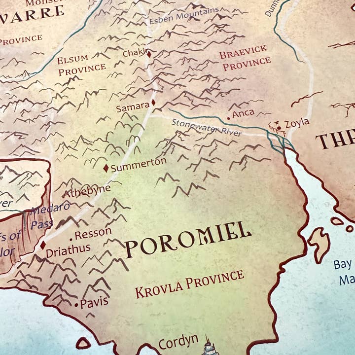 Awkward Affections - Wholesale Art Print - Empyrean Series Map // Navarre // Fourth Wing Fan Art // Lit4