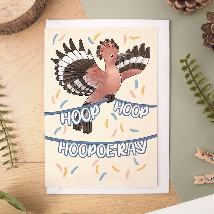 Hoopoe-Ray Birthday Greeting Card for wholesale by Melissa Jan Art