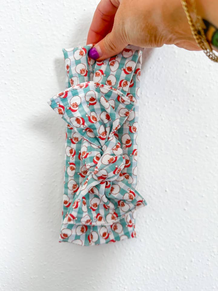 Envolvimento canelado do Pai Natal xadrez por atacado de Texas Top Knots