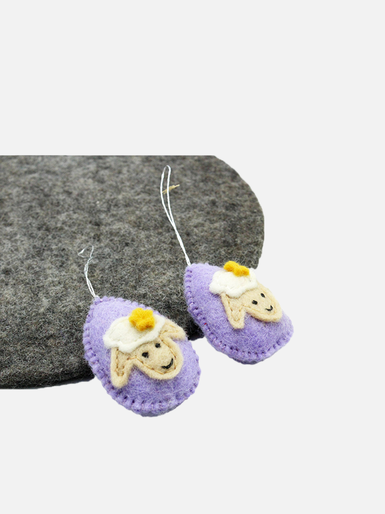 Woollyfelt - Wholesale Ornament set - 8 CM Handmade Purple Easter Egg | Set Of 100