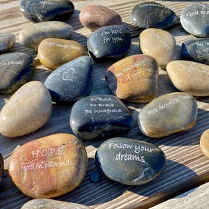 45 Pcs Painting Rocks Bulk: Flat Smooth DIY River Stones - Arts & Crafts -  2-3