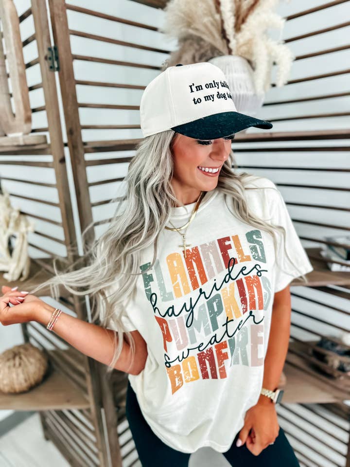 Flannels Hayride Pumpkins Ivory Graphic Tee for wholesale by birdie