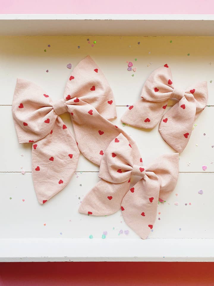 Valentine's Day Hair Bows for wholesale by Shared Joy Bows
