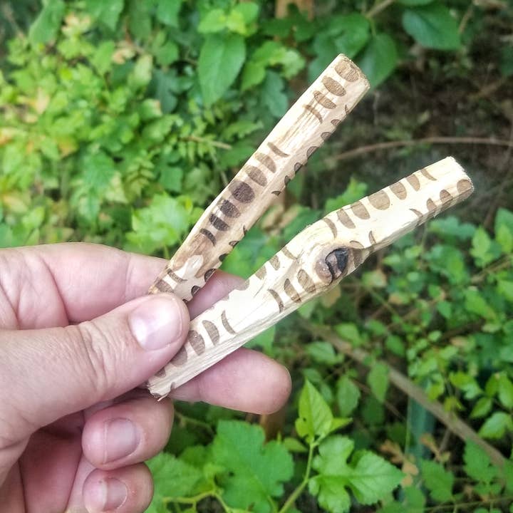 Palo Santo incense wood pattern engraved - choice of design for wholesale by Lost & Found Design