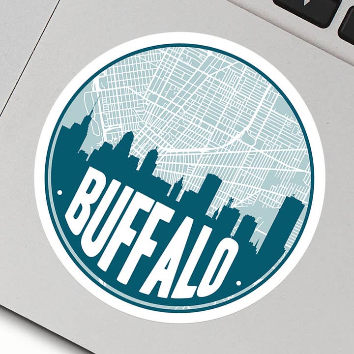 Autocollant en vinyle carte de Buffalo New York | Plusieurs couleurs pour la vente par Paperfinch Design