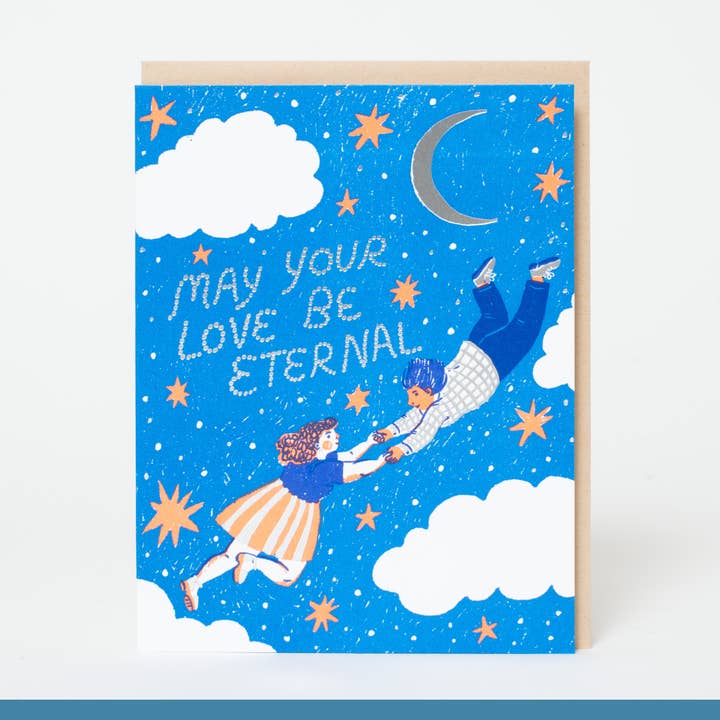 Congrats Eternal Love Letterpress Greeting Card by Phoebe Wahl for wholesale by Egg Press Manufacturing