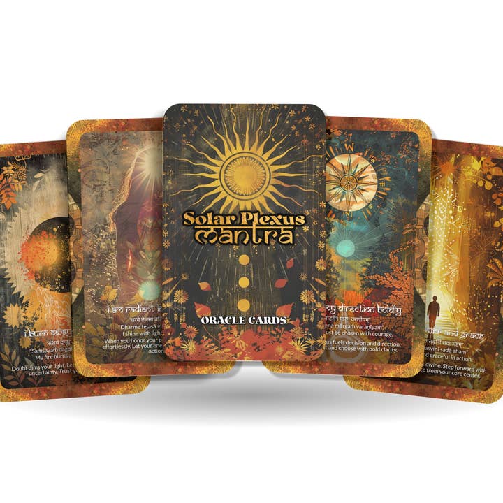 Zonnevlecht Mantra Krachtcentrum Orakelkaarten - 22 Kaarten voor wholesale door Ibiza Tarot USA