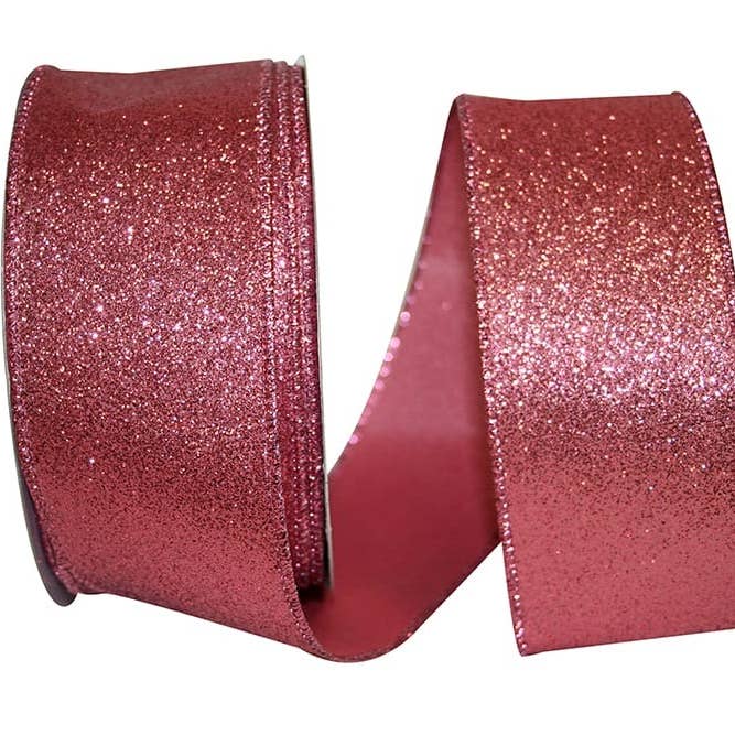 2-1/2 inch Glitter Lame Wired Edge - Coral 907 for wholesale by RELIANT RIBBON