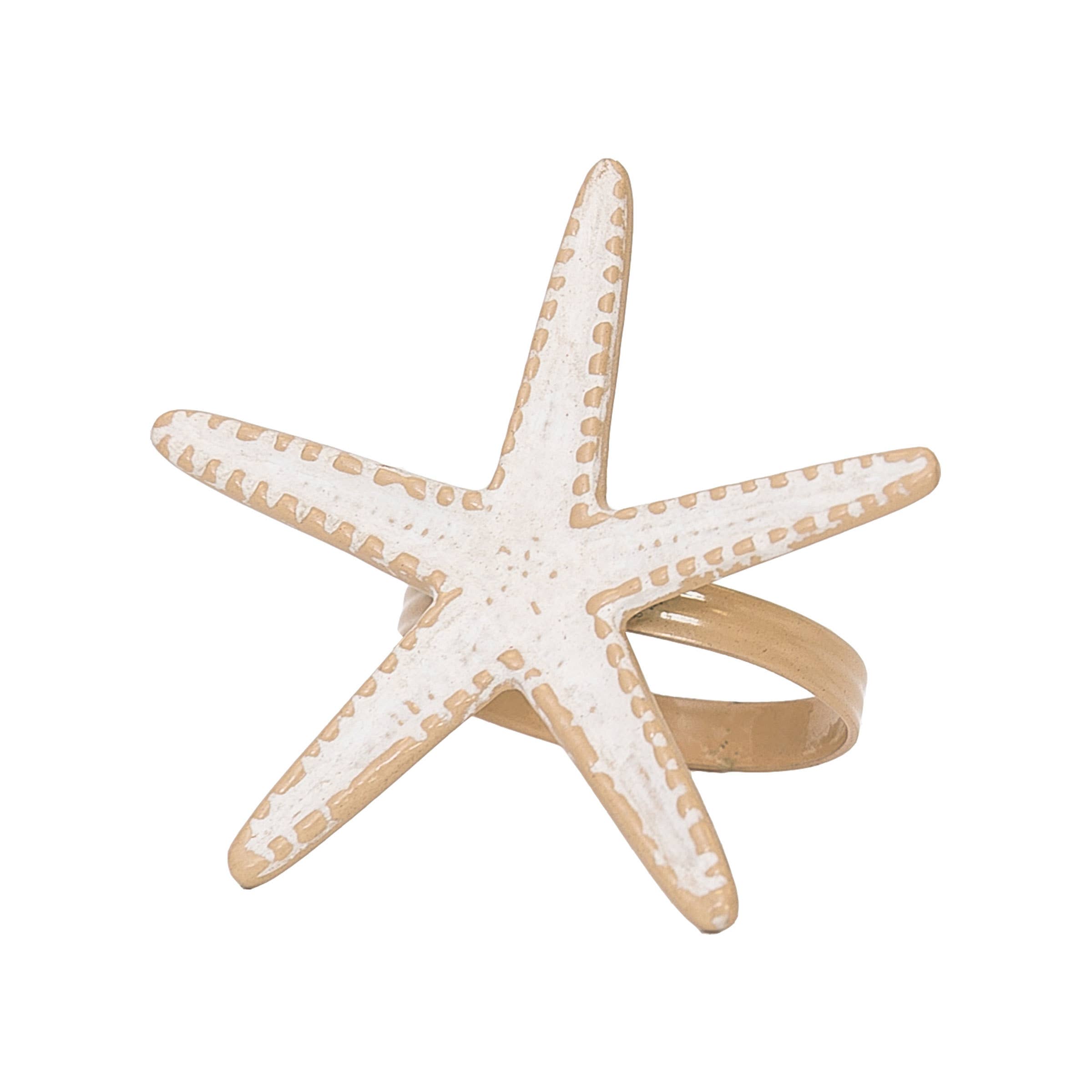 C&F Home - Wholesale Napkin Ring - Starfish Whitewashed Napkin Ring