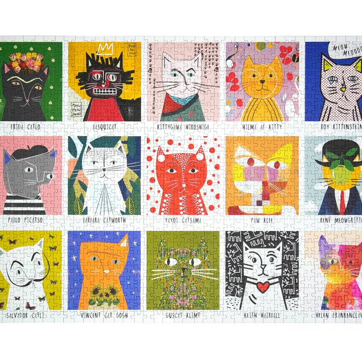 Happily Puzzles - Wholesale Puzzle – Adult - Art Cats by Nia Gould - 1,000 piece premium puzzle1