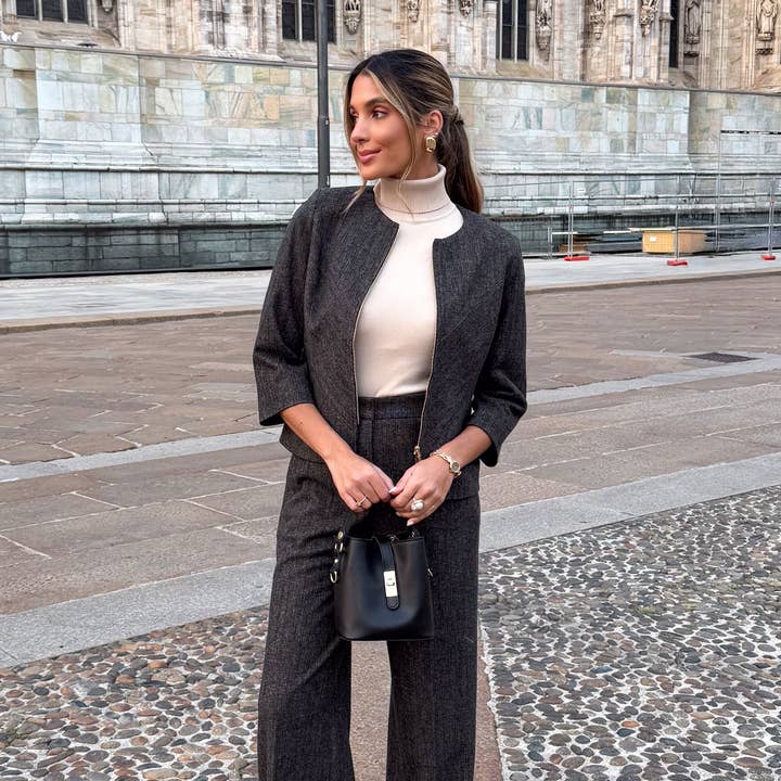 Structured short classic jacket 10014 for wholesale by FERRACHE