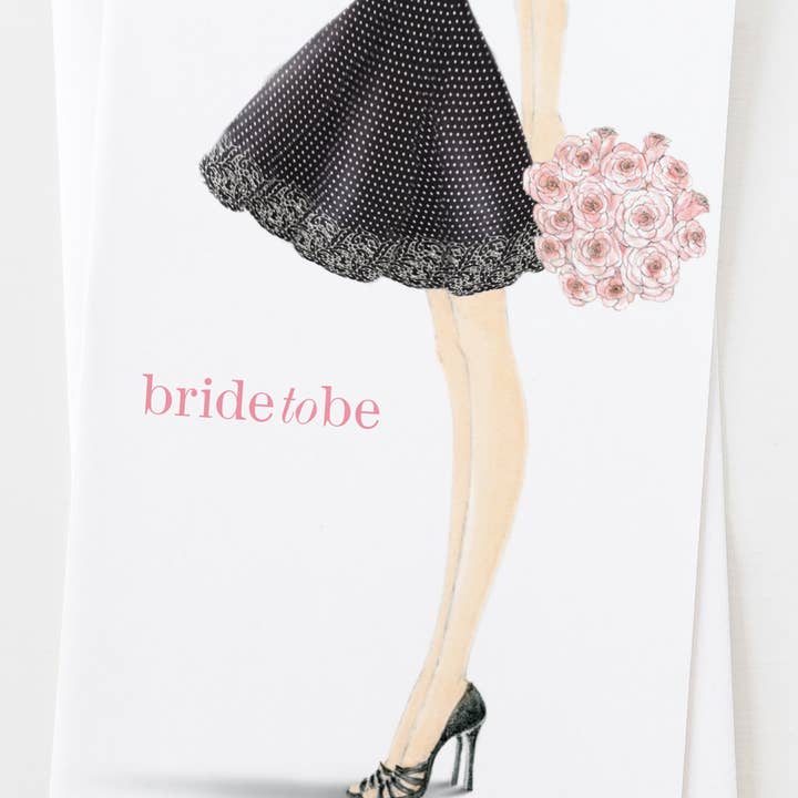 Ann Scott Design – wholesale Wedding card – Bride To Be With Bouquet Greeting Card C_1224