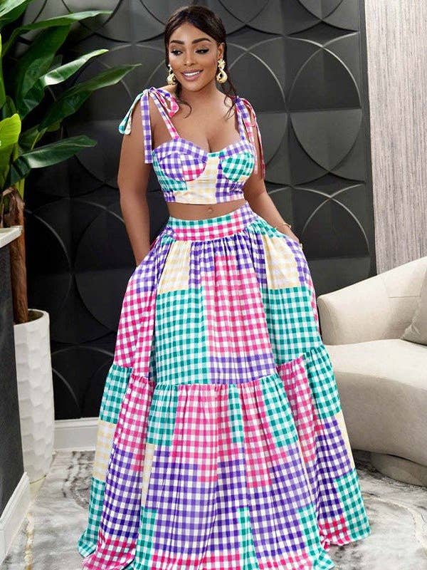 Aria Romance - Wholesale Top & Skirt Set - Women's - Halter vest wrap hip skirt dress two-piece set