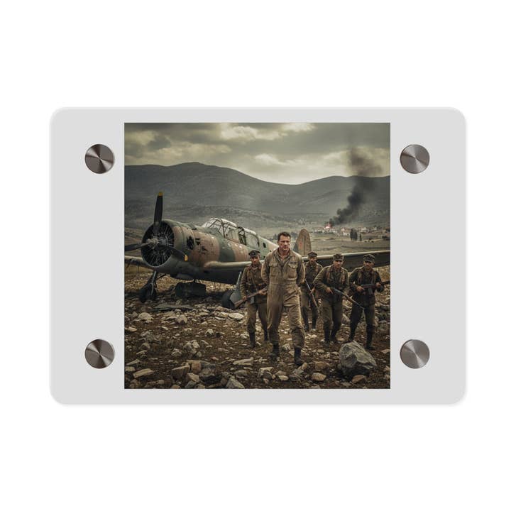 Acryl-Wandkunstpaneel - US-Luftwaffenoffizier - Gefangen genommen, im Einsatz gefallen, kommunistische Guerillas - AT-6 abgeschossen - Kalter Krieg für den Großhandel von MIP