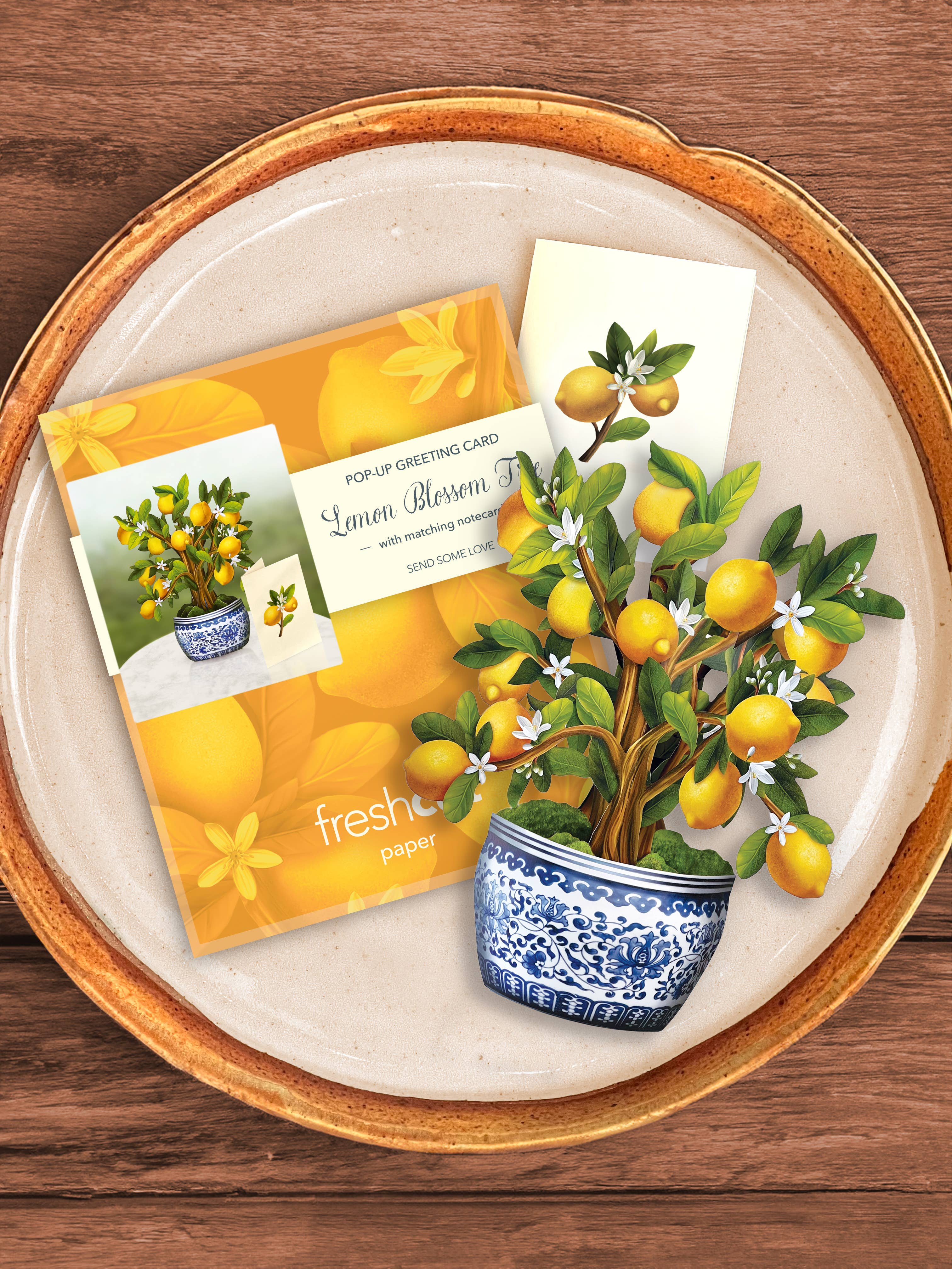 FreshCut Paper LLC - Wholesale Everyday Greeting Card - Mini Lemon Blossom Tree  (10 Pop-up Greeting Cards)3