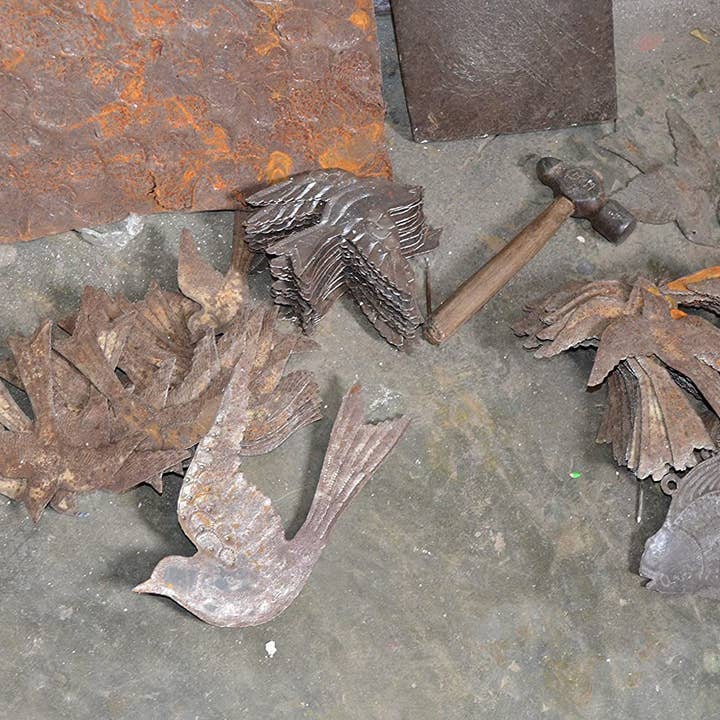 Haiti Fair Trade~ It's Cactus - Wholesale Outdoor Ornament/Decor - Large Metal Birds, $10 ea., Â Garden Art Set of 3, 11" x 12'