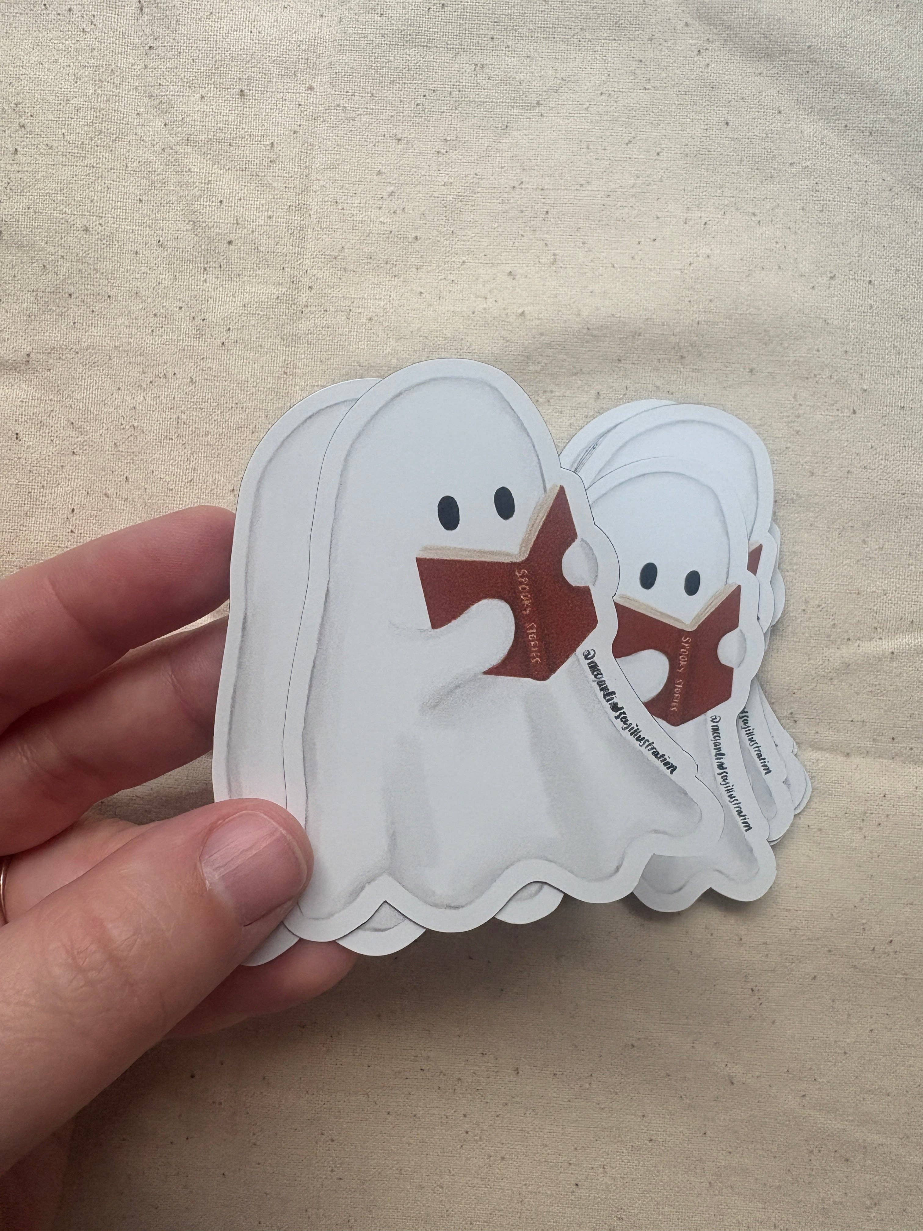 Megan Lindsey Illustration - Wholesale Magnet - Ghost Reading Magnet1