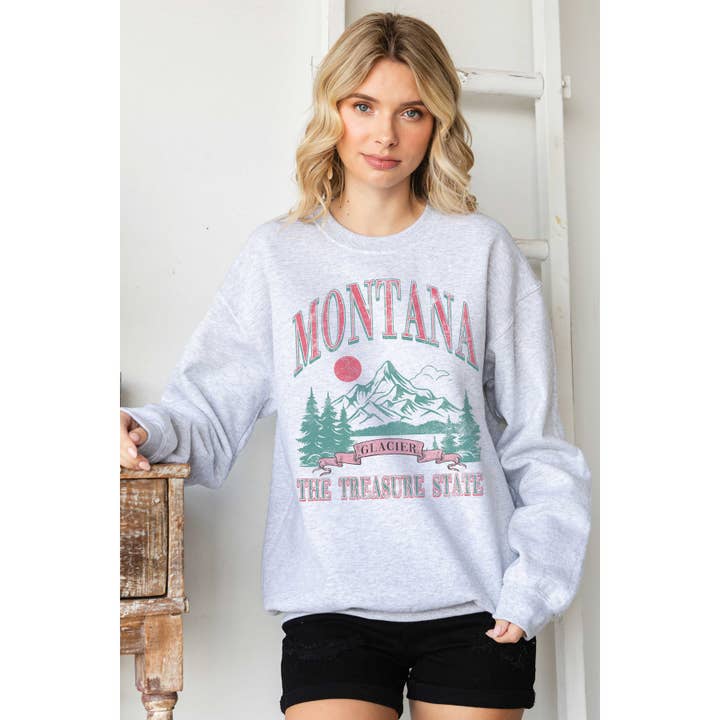 MONTANA THE TREASURE STATE Graphic Sweatshirt for wholesale by BLUME & CO.