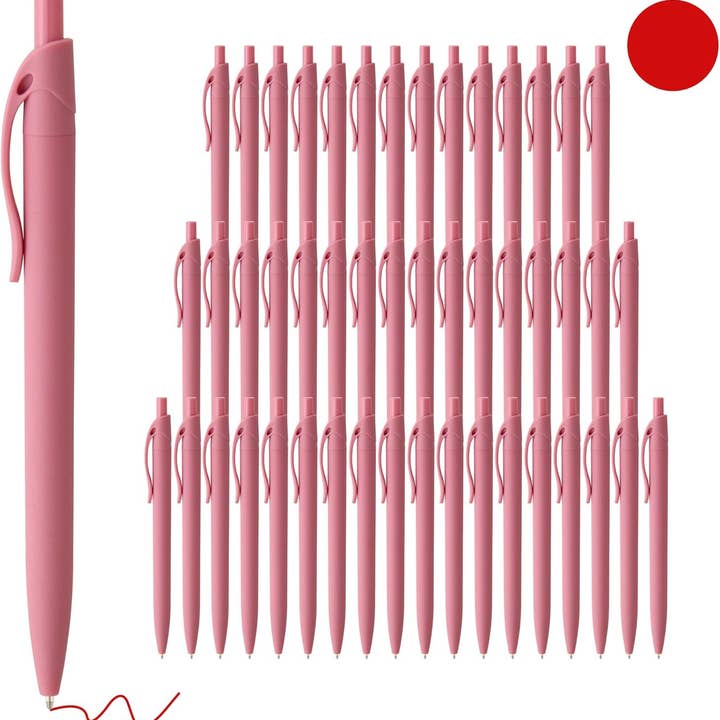 Rode balpennen – 50 stuks, 1,0 mm intrekbaar, soepel voor wholesale door UTN LLC