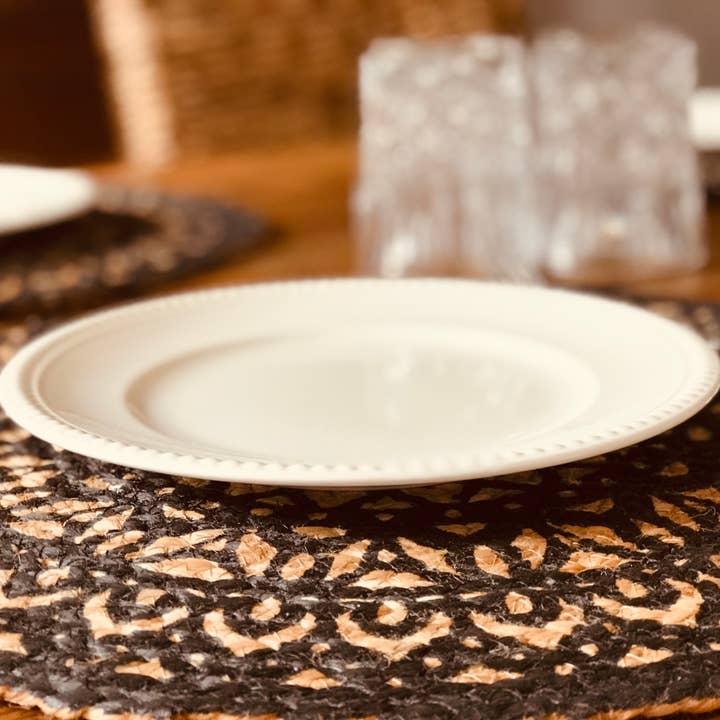 MajKay - Wholesale Placemat - Jute placemat | black print1