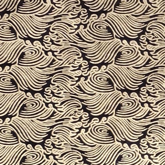 Aitoh Company - Wholesale Craft Supplies - Lokta Waves, Gold on Ebony