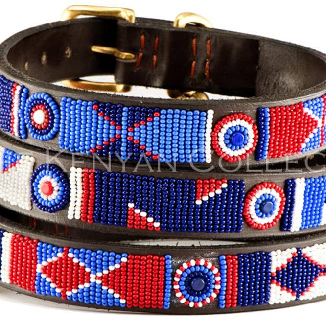 TKC Red White and Blue Belt in Wide Width - Silver Buckle for wholesale by The Kenyan Collection Inc. dba TKC Inc