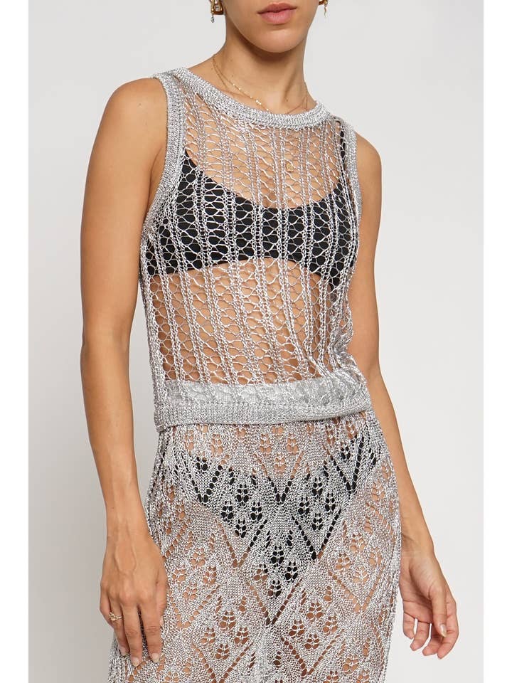 METALLIC KNIT TOP for wholesale by Sans Souci