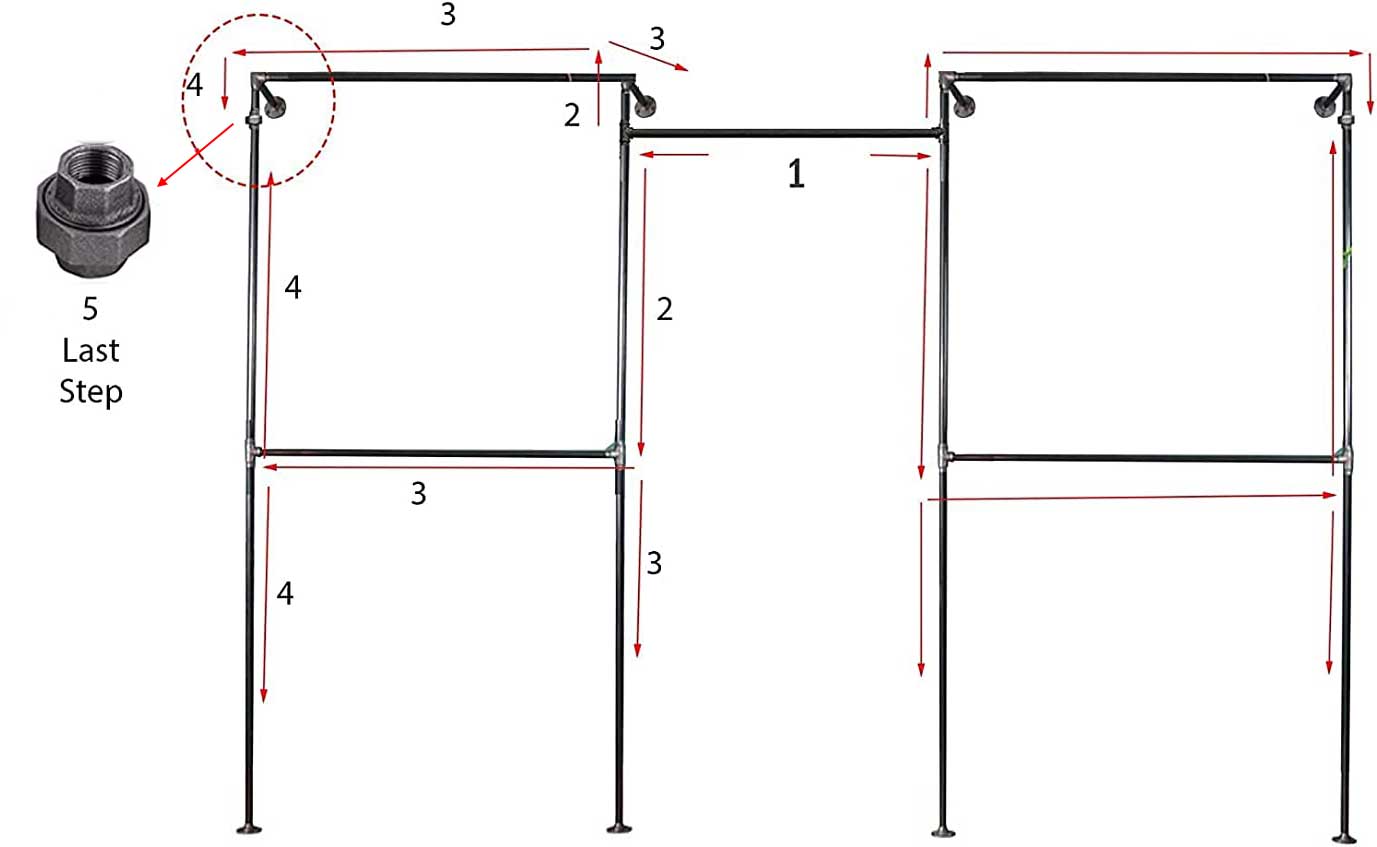 SERENITA - Venta al por mayor Percheros - Barra para ropa montada en pared estilo industrial en hierro maleable dorado naranja2