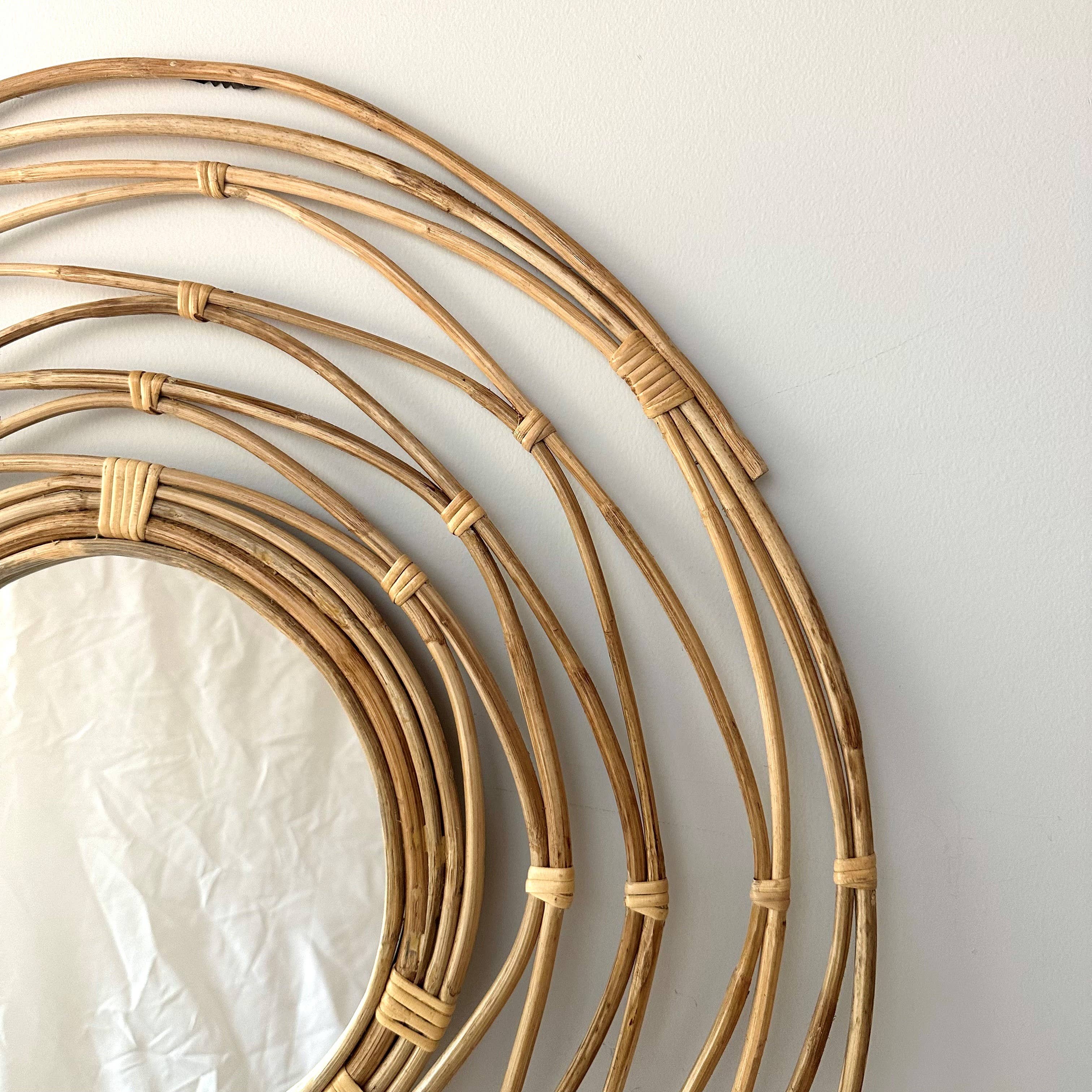 India Handicrafts Inc - Wholesale Wall Mirror - Bamboo Round Mirror4