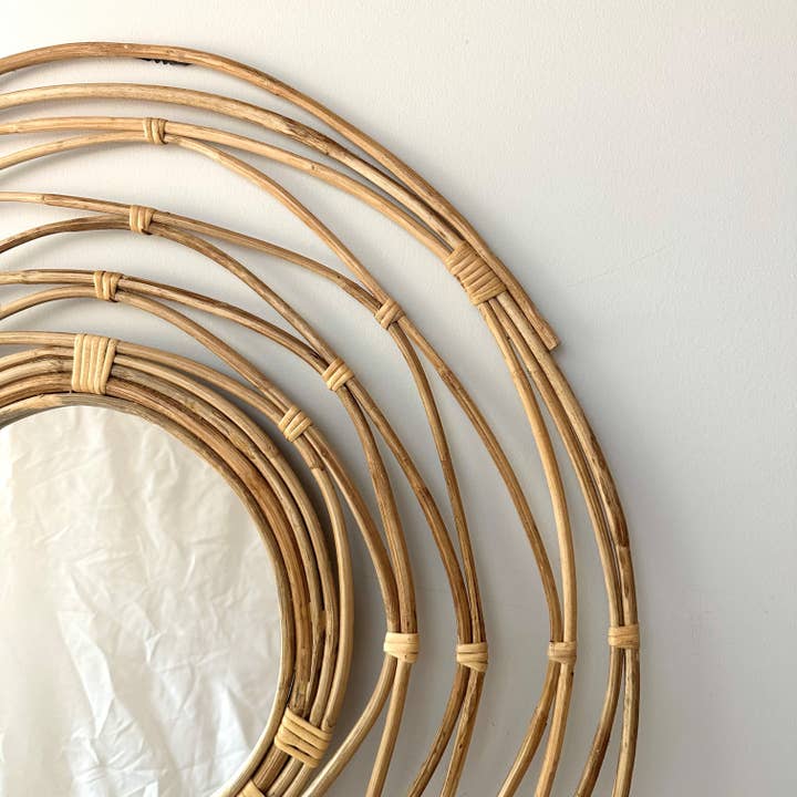 India Handicrafts Inc - Wholesale Wall Mirror - Bamboo Round Mirror4