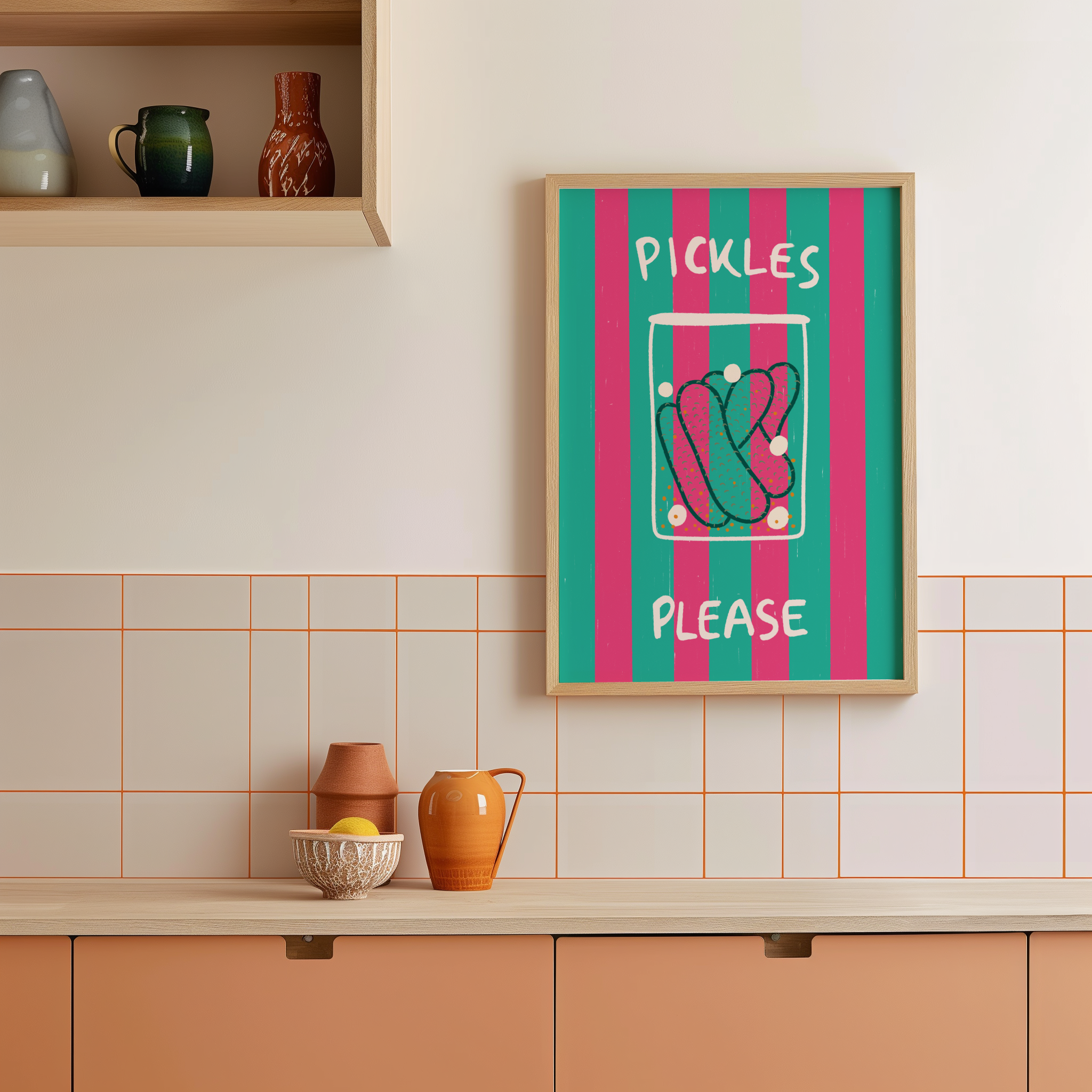 Tecari Designs – wholesale Art print – Pickles Please - Pickles Jar | Cornichons1