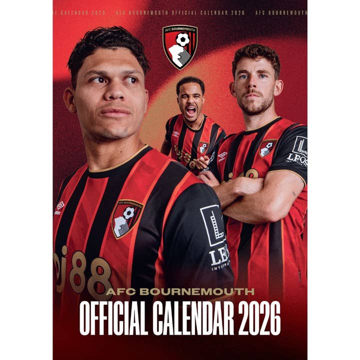 BOURNEMOUTH AFC 2026 A3 CALENDAR for wholesale by Danilo Promotions Ltd