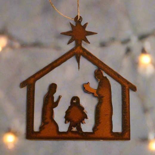 Universal Ironworks USA - Wholesale Ornament - Nativity Rustic Iron Metal Christmas Ornament0