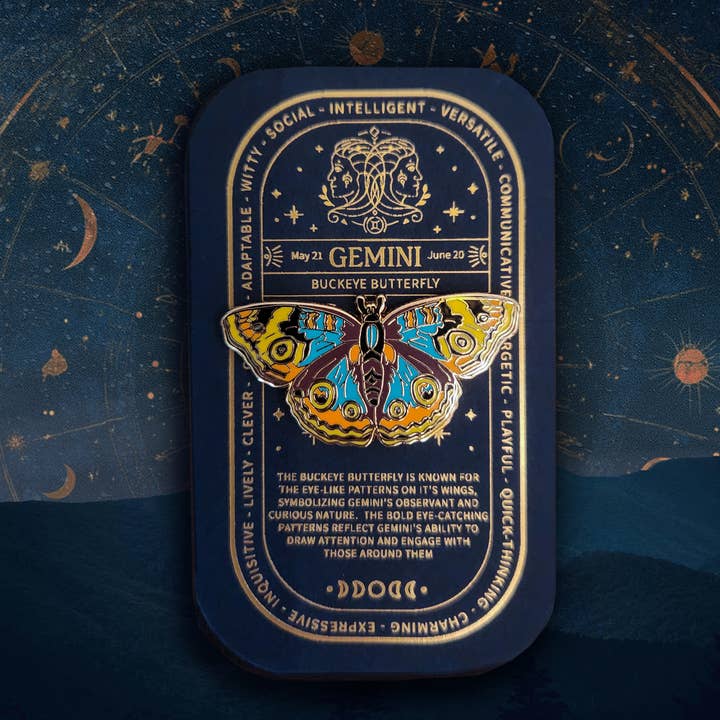 Gémeaux - Épingles de papillons et de mites du zodiaque - Papillon Buckeye pour la vente par Pinsects