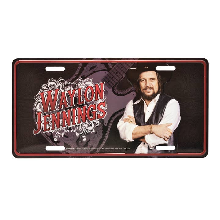 Waylon Jennings License Plate - Guitar for wholesale by MID-SOUTH PRODUCTS
