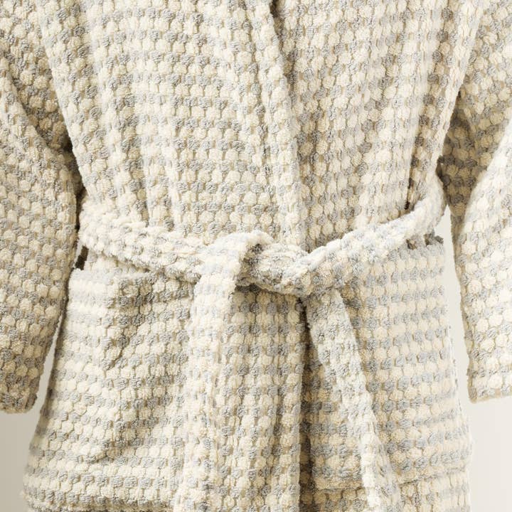 YURTLUS - Wholesale Robe – Unisex - Bubble Handwoven Robe,Pompom Bathrobe Handloom 100% Cotton 35