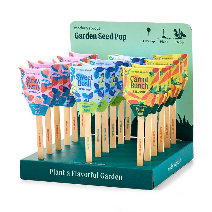 Garden Seed Pops - 36 Pk + Display for wholesale by Modern Sprout