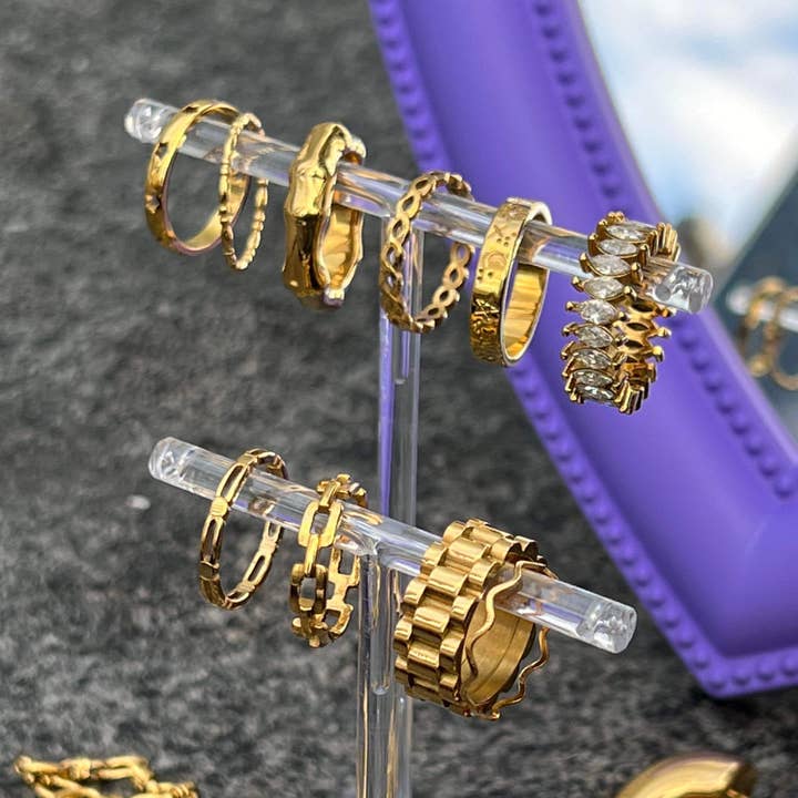 The Messy Archive - Wholesale Band/stacked ring - Bolt Gold Ring4